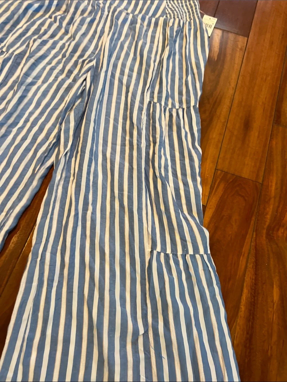 Angie Blue and White Striped Wide-Leg Cropped Pants new with tags - Picture 8 of 14